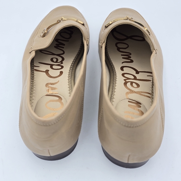 8.5W Sam Edelman Loraine Bit Loafers, Soft Beige Leather, Wide Width - Picture 7 of 14